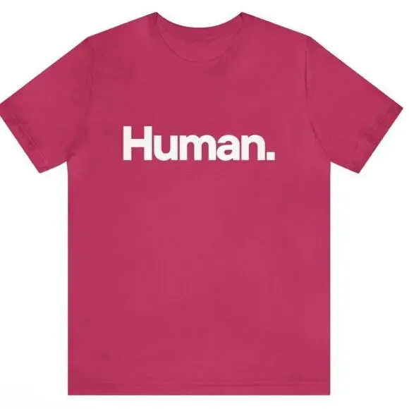 NWT New Queer Eye Graphic T-Shirt Tee "human" Unisex Magenta Pink XL LGBTQ - Picture 2 of 6